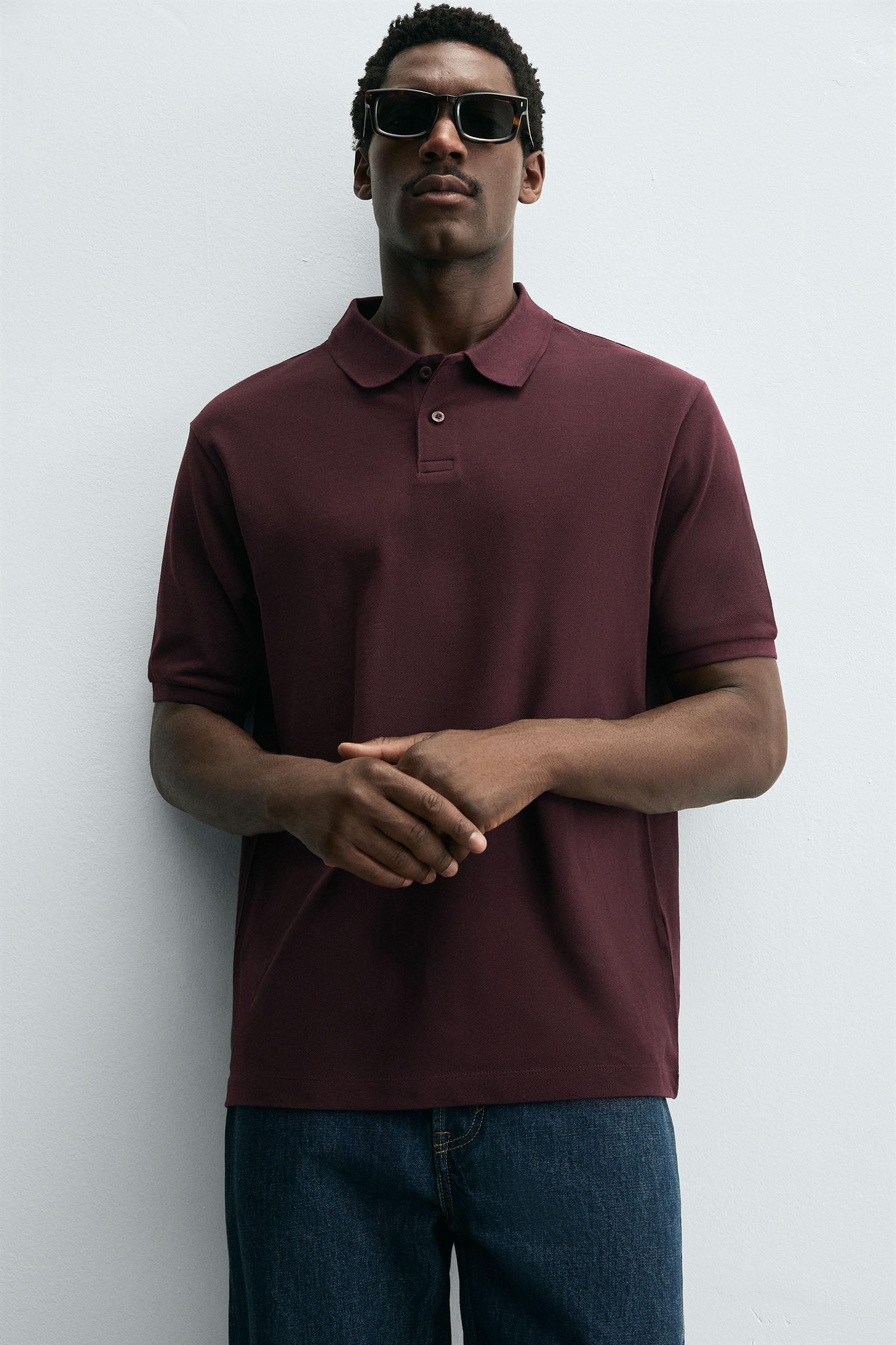 WASHED PIQUÉ TEXTURED POLO SHIRT